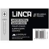 Screws Wafer Head Phillips 4.2 x 16mm Black - Box of 1,000