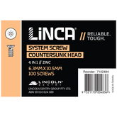 System Screws 4 in 1 6.3 x 10.5mm Nickel Plated - Box of 100