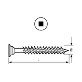 ASSEMBLY SCREW SQ DRIVE FUNNEL HEAD 45 X 4.0MM Z/Y BOX OF 1000