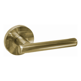 CIRCULAR STYLE LEVER SET SAT BRASS RETAIL PACK 63MM