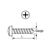 SELF TAPPING SCREW PAN HEAD PH STAINLESS STEEL 6G X 38MM BOX OF 1000