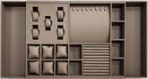 FINISTA JEWELLERY TRAY INSERT TAUPE LEATHER 473MM x 600-1000MM