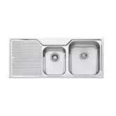 NU PETITE SINK NP612 1150MM 1 & 3/4 RH BOWL WITH DRAIN 3TH S/STEEL
