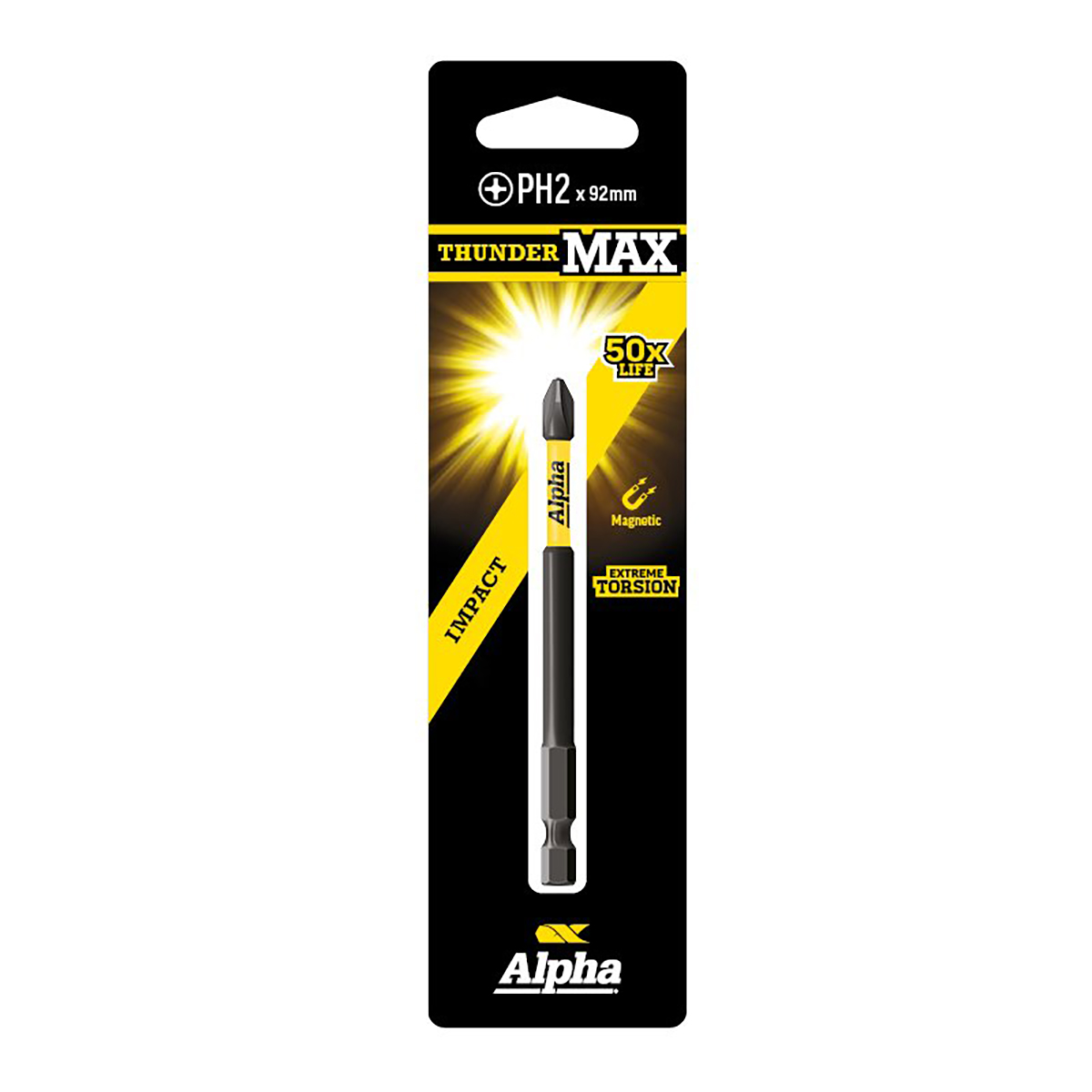 ALPHA THUNDERMAX PH2 X 92MM IMPACT POWER BIT CARDED