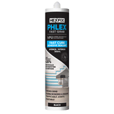 HEXFIX PHLEX FASTGRAB HYBRID POLYURETHANE ADHESIVE SEALANT 300ML BLACK