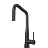 OLIVERI ESSENTE PULL OUT SQUARE GOOSENECK MIXER TAP 316SS BRUSH BLACK