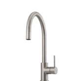 OLIVERI VENICE PULL OUT GOOSENECK MIXER TAP BRUSHED NICKEL
