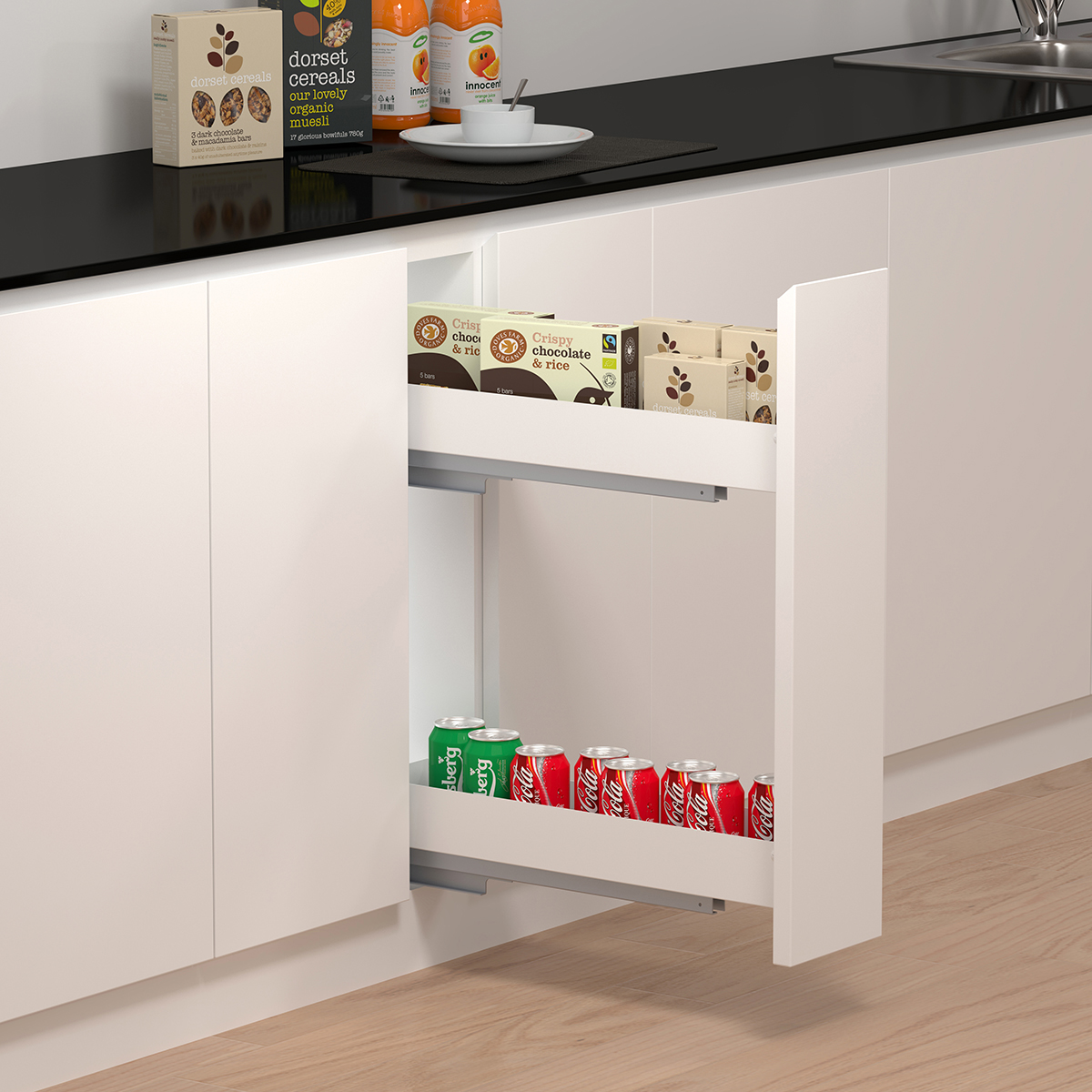 Modar Slim Pull Out 150CW 2 Tier White