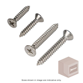 SELF TAPPING SCREW CSK HEAD PH STAINLESS STEEL 8G X 25MM BOX OF 1000