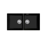 OLIVERI SANTORINI MATTE BLACK DOUBLE BOWL UNDERMOUNT SINK & OF NTH