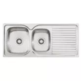 ENDEAVOUR SINK EE10 NTH 1 & 3/4 BOWL WITH DRAIN NTH S/STEEL 1080MM