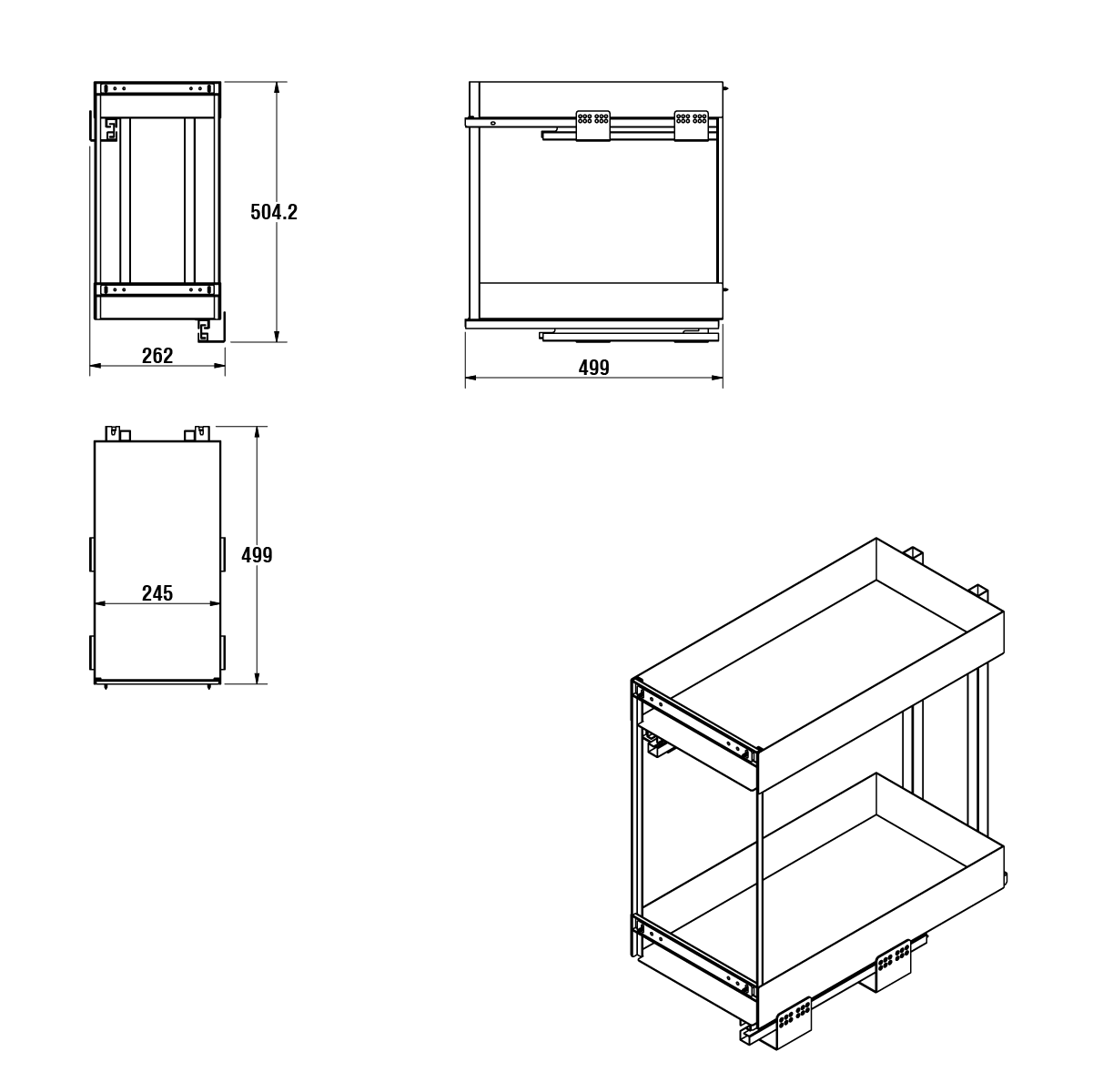 Modar Pull Out 400CW 2 Tier White