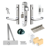 HINGED OFFICE DOOR BUNDLE 13 SUITS UP TO 80KG/920MM 23MM BS SILVER