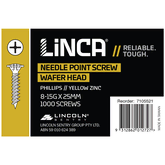Linca Self Drilling Screws Needle Point Phillips 4mm x 25mm Yellow Zinc - Box of 1,000