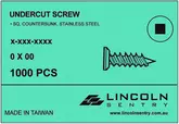 SCREW UNDERCUT SQUARE DRIVE CSK 8 X 3/4 STAINLESS STEEL