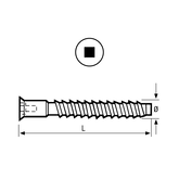 CONFIRMAT SCREW SQU DRIVE HEAD 50 X 7MM ZINC BOX OF 3000