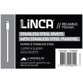 Stainless Steel Rivets Dome Head 3.2 x 6.4mm - Box of 1,000
