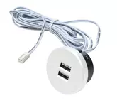 HERA USB DOUBLE SOCKET WHITE 15W POWER REQUIRED