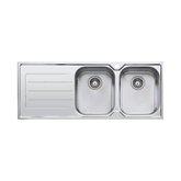 OLIVERI FLINDERS PROJECT DOUBLE BOWL SINK WITH DRAINER RHB 1TH