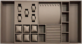 FINISTA JEWELLERY TRAY INSERT TAUPE LEATHER 473MM x 600-1000MM