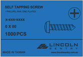 SCREW SELF TAPPING PHILLIPS PAN 10 X 5/8 ZINC PLATED 1000