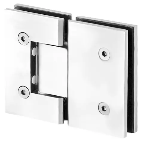 SHOWER HINGE 180 GLASS 2 GLASS SHARP STRAIGHT CUT POLISHED CHROME