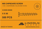 LS SCREW 4IN1 PARTICLE BOARD NIB CSK 75MM X 4.8MM YELLOW ZINC  500