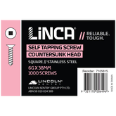 Self Tapping Screws CSK Square 3.5 x 38mm Stainless Steel - Box of 1,000