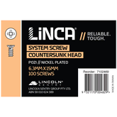 System Screws Pozi 6.3 x 15mm Nickel Plated - Box of 100