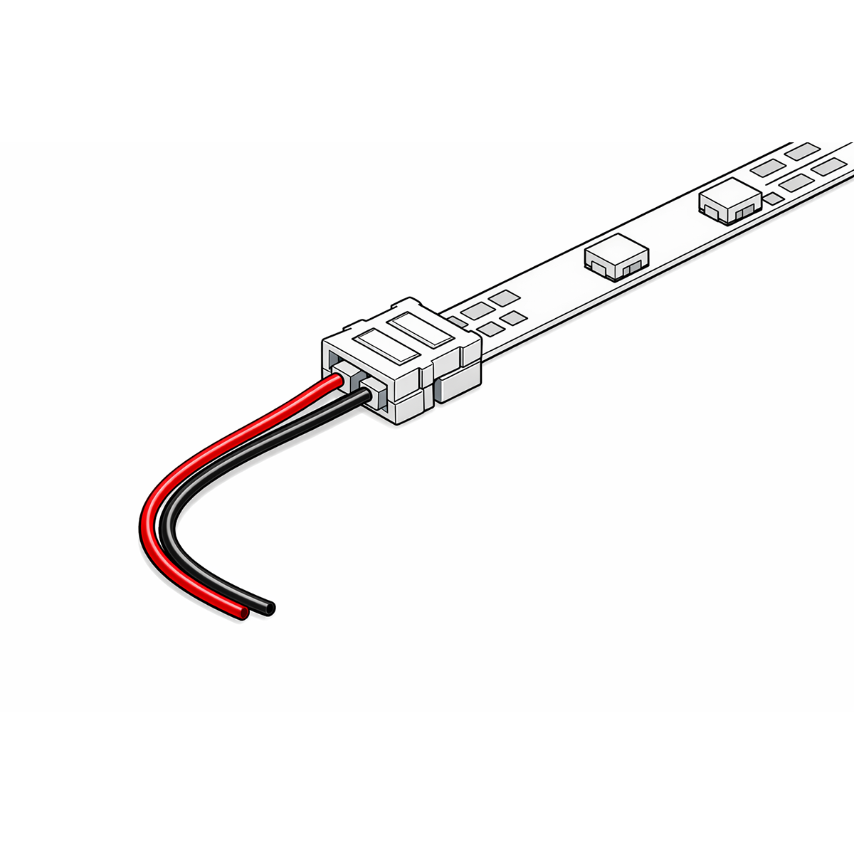 Modar Cable Male Plug & LED Strip Clip 2m Single Colour