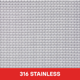 FLYPRO 316 STAINLESS 18X18 WEAVE P-COAT 1220MM X 30M