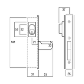 Lockwood Lock Cylinder/Lever 28mm Projection Satin Chrome