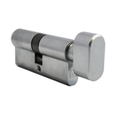 AUSTYLE 70MM EURO CYLINDER & TURN SNIB FIRE RATED 2HR SATIN CHROME
