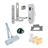 HINGED OFFICE DOOR BUNDLE 11 SUITS UP TO 120KG/920MM 30MM BS SILVER