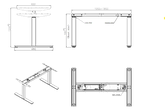 TIMOTION TEK01 STRAIGHT DESK WHITE W1050-1850MM KIT