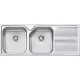 SINK NU-PETITE-NP671 STAINLESS STEEL DOUBLE LHB 1TH 1250X500
