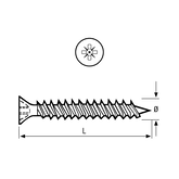 UNI CHIPBOARD SCREW CSK 4 IN 1 ZINC 16MM X 4.0MM BOX OF 1000