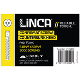 Confirmat Screws Pozi 5mm x 50mm Zinc - Box of 1,000