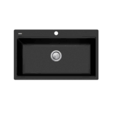 OLIVERI SANTORINI BLACK WORKSTATION TOPMOUNT SINK 1TH