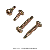 Self Drilling Screws Pan Head Phillips 4.1 x 25mm Yellow Zinc - Box of 1,000