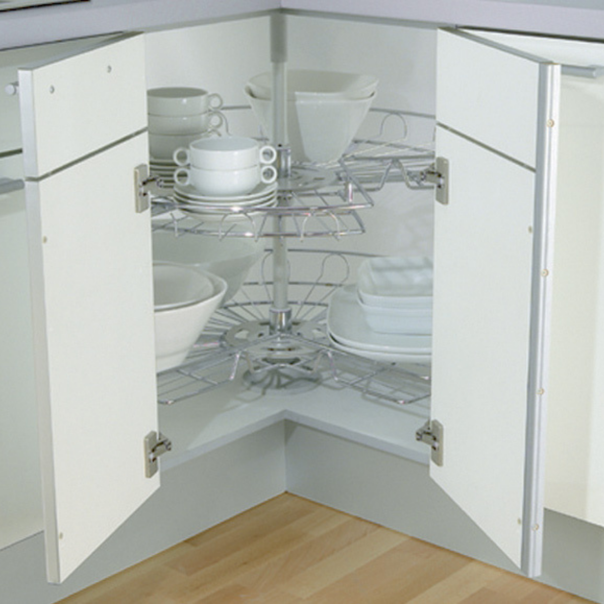 LAZY SUSAN 3/4 ROTARY UNIT 900X900 CHROME 820MM DIA LAZY SUSAN