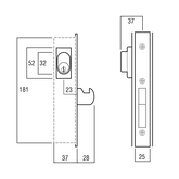Lockwood Lock Cylinder/Lever 36mm Projection Satin Chrome