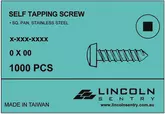 SCREW SELF TAPPING SQUARE DRIVE PAN 6 X 1/2 STAINLESS STEEL 1000