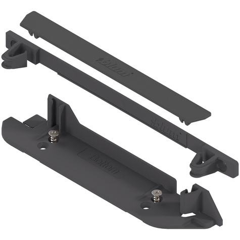 Blum SERVO-DRIVE Back/Bottom Profile Bracket E Dowel Deep Grey