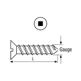 SELF TAPPING SCREW CSK SQ DRV STAINLESS STEEL 6G X25MM BOX OF 1000