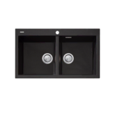 Oliveri Santorini Sink Double Bowl 1 Tap Hole 860m x 510mm Black