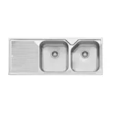 NU PETITE SINK NP672 1250MM DOUBLE RH BOWL WITH DRAIN NTH S/STEEL