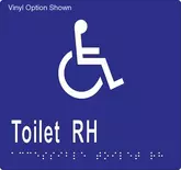 SIGNAGE ACCESS TOILET RH STAINLESS STEEL 160X150MM BRAILLE