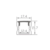 Modar AP1715 LED Surface Mounted Profile 17.4 x 15.7mm x 3m Black w/ Black Cover