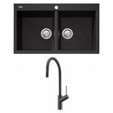 OLIVERI SANTORINI BL SINK & VILO TAP PACKAGE STBL1564 & VT0398C-ST-BL